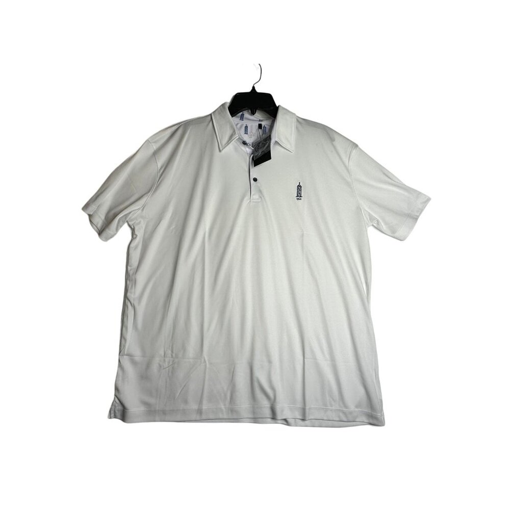 QED White Short Sleeve Golf Polo Shirt Mens Large